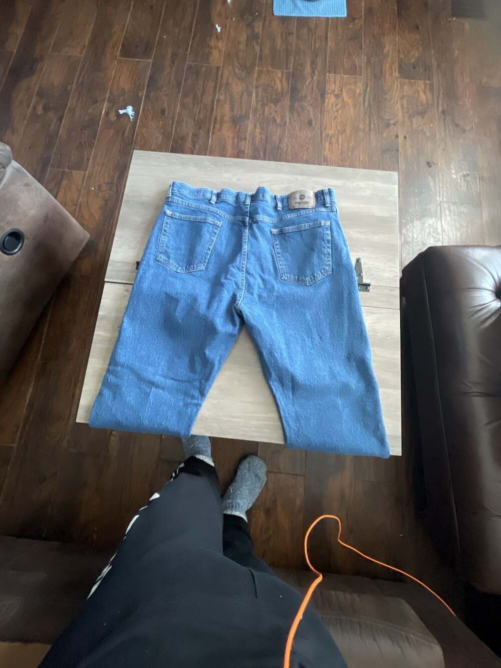 #A366 Wrangler Men's Blue Denim Relaxed Fit Jeans